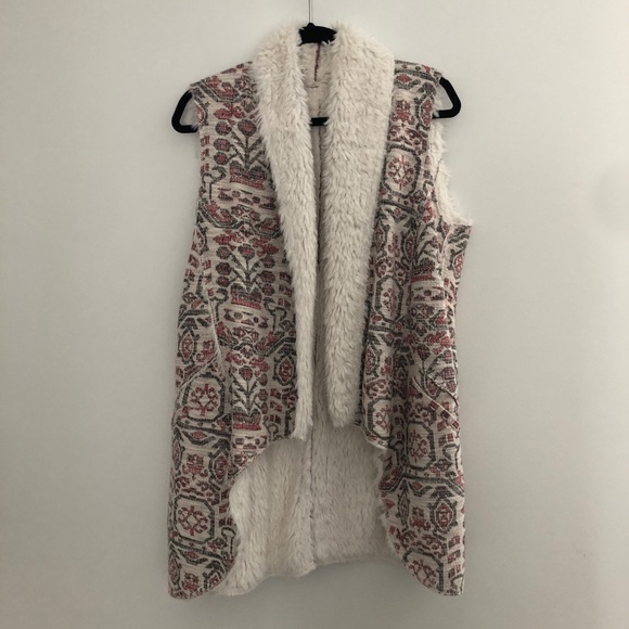 Anthropologie Hei Hei Jaquard Sherpa Pattern Vest - Picture 2 of 5